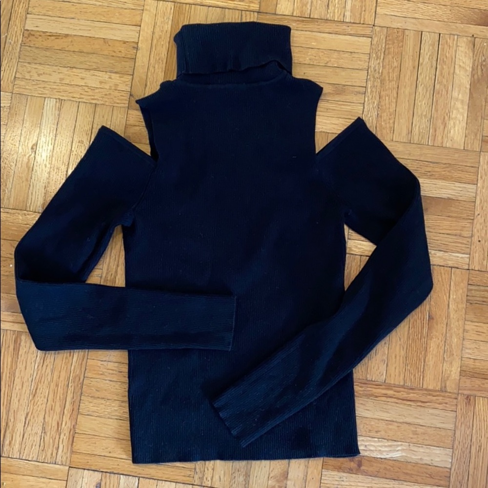 A.L.C Black Turtle Neck w/ shoulder cutouts Size M
